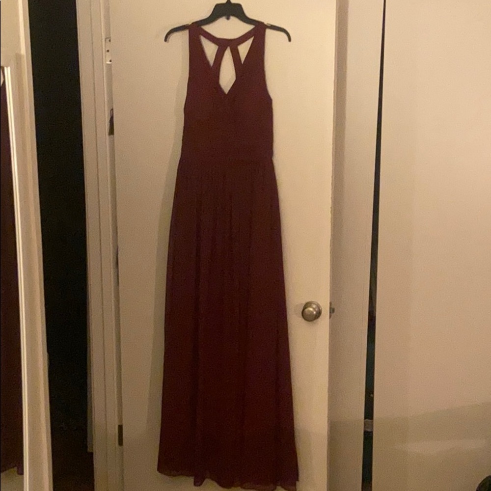 Cabernet Azazie floor length dress
